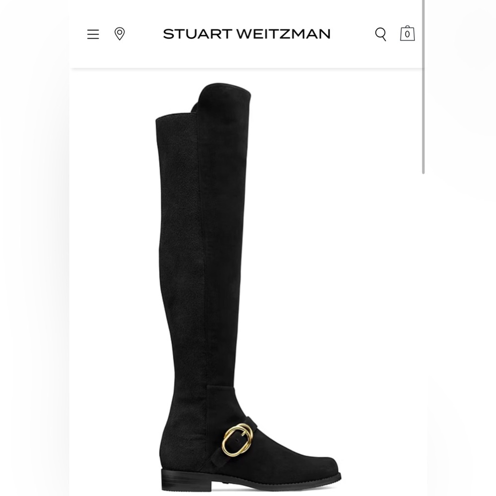 NWT Stuart Weitzman Siella over the knee suede boots black size 9